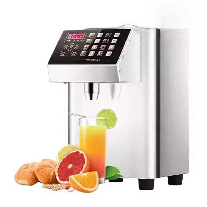 Coffee Tea Machine - เครื่องจ่ายน้ำเชื่อมอัตโนมัติเชิงพาณิชย์ 16 ปุ่ม เครื่องฟรุคโตสอัจฉริยะ สำหรับร้านชานมไข่มุก ร้านกาแฟ