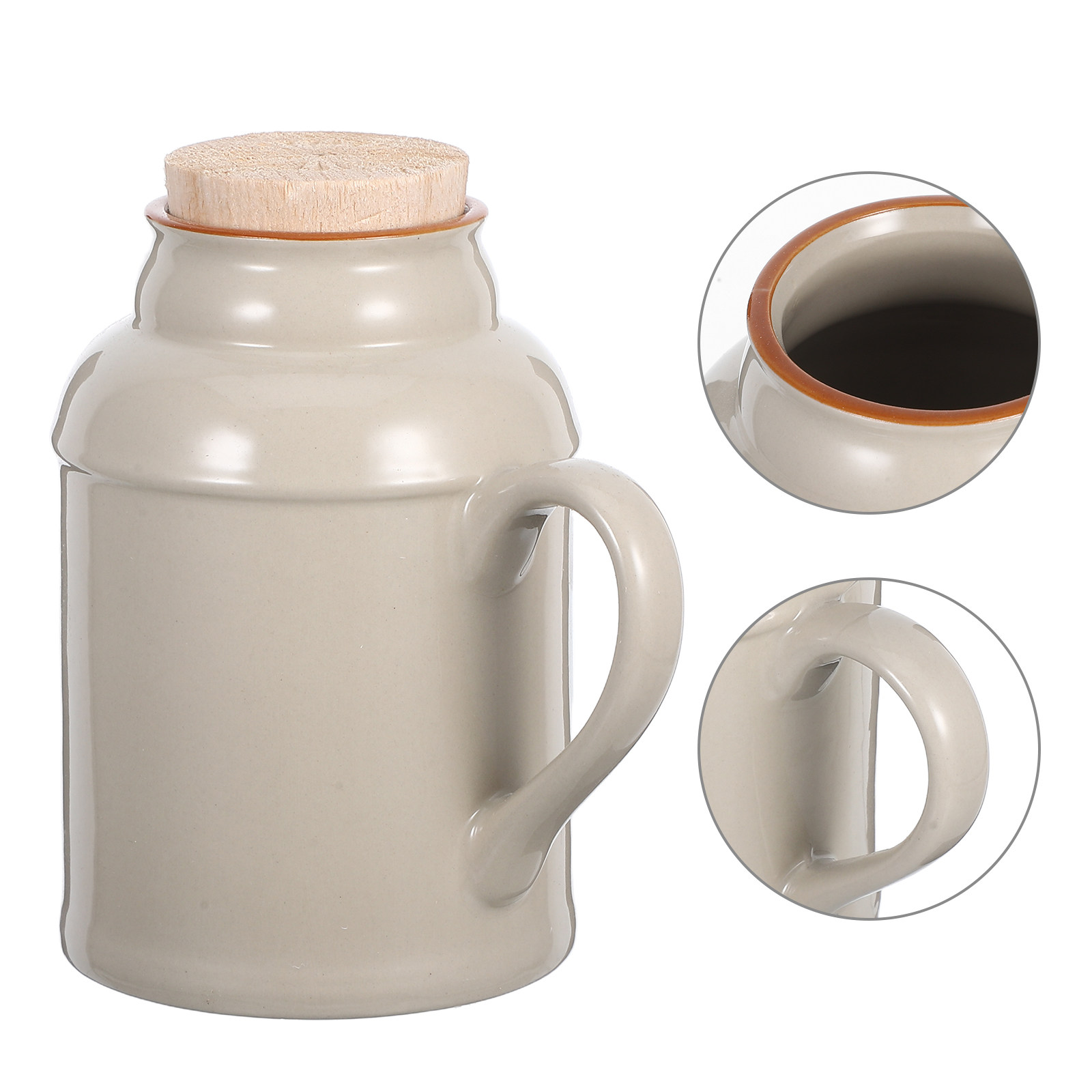Coffee Tea Brew - กาต้มน้ำเซรามิกวินเทจตกแต่งพร้อมฝาปิด กาต้มน้ำสไตล์เรโทรสำหรับชงชา กาแฟ ใช้ในชีวิตประจำวัน