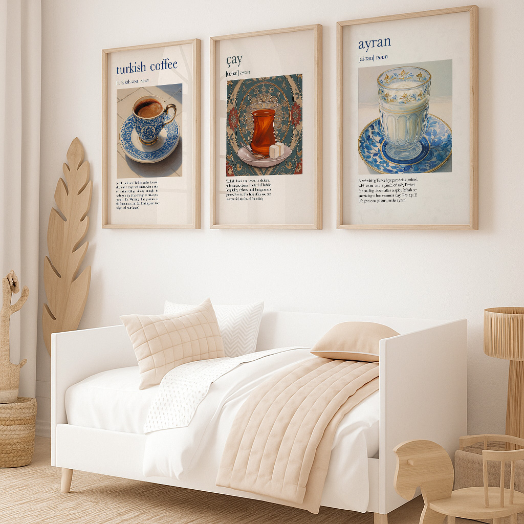 Coffee And Tea Lyrics - ห้องครัวโปสเตอร์แบบดั้งเดิมตุรกีพิมพ์บาร์กาแฟเคชา Baklava อิสลามภาพ Wall Art รูปภาพสําหรับห้องนั่งเล่นตกแต่งบ้าน