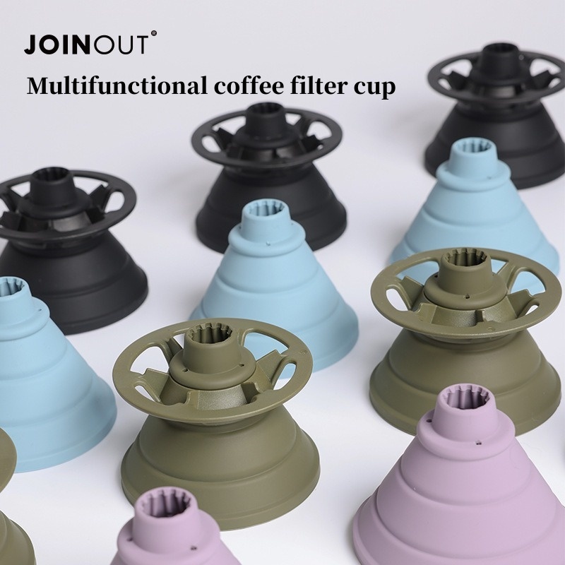 Tea Coffee Pot Set - ตัวกรองกาแฟแบบพับได้แบบพกพาซิลิโคนหยดกาแฟชาผู้ถือช่องทางตะกร้าหม้อชาแบบใช้ซ้ําได้เค้กถ้วยกาแฟกรอง Dripper