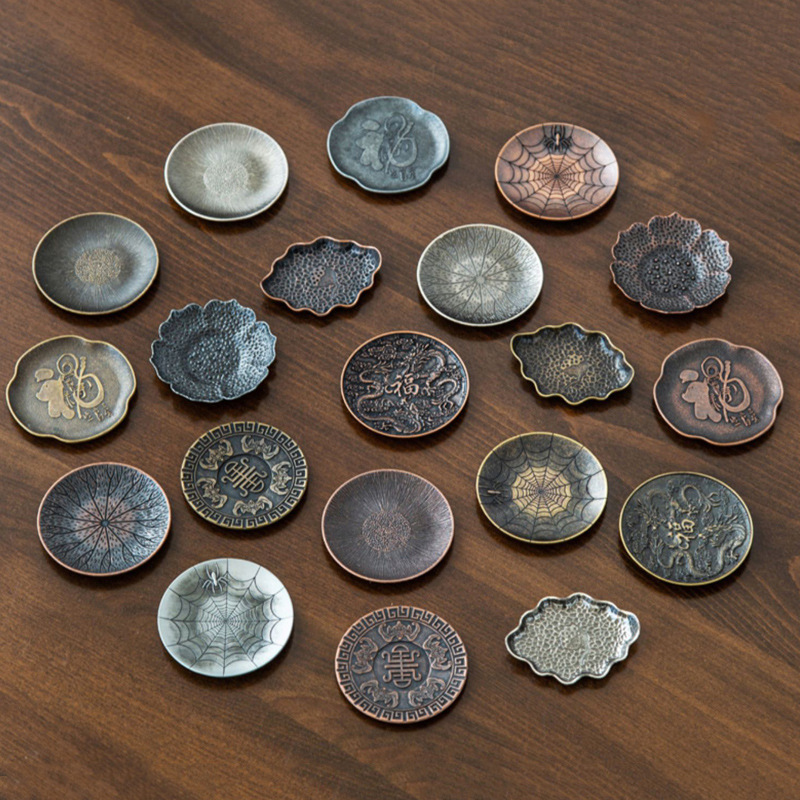 Coffee Tea Japan - ญี่ปุ่นโลหะผสม Coasters Zen โบราณ Kung Fu