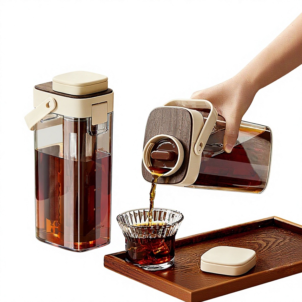 Coffee Tea Brew - กระติกน้ำร้อน/เย็นขนาดใหญ่สำหรับชงกาแฟแบบ Cold Brew ชาผลไม้ ภาชนะสำหรับใช้ในครัวเรือน ถ้วยชงเครื่องดื่มเกรดอาหาร