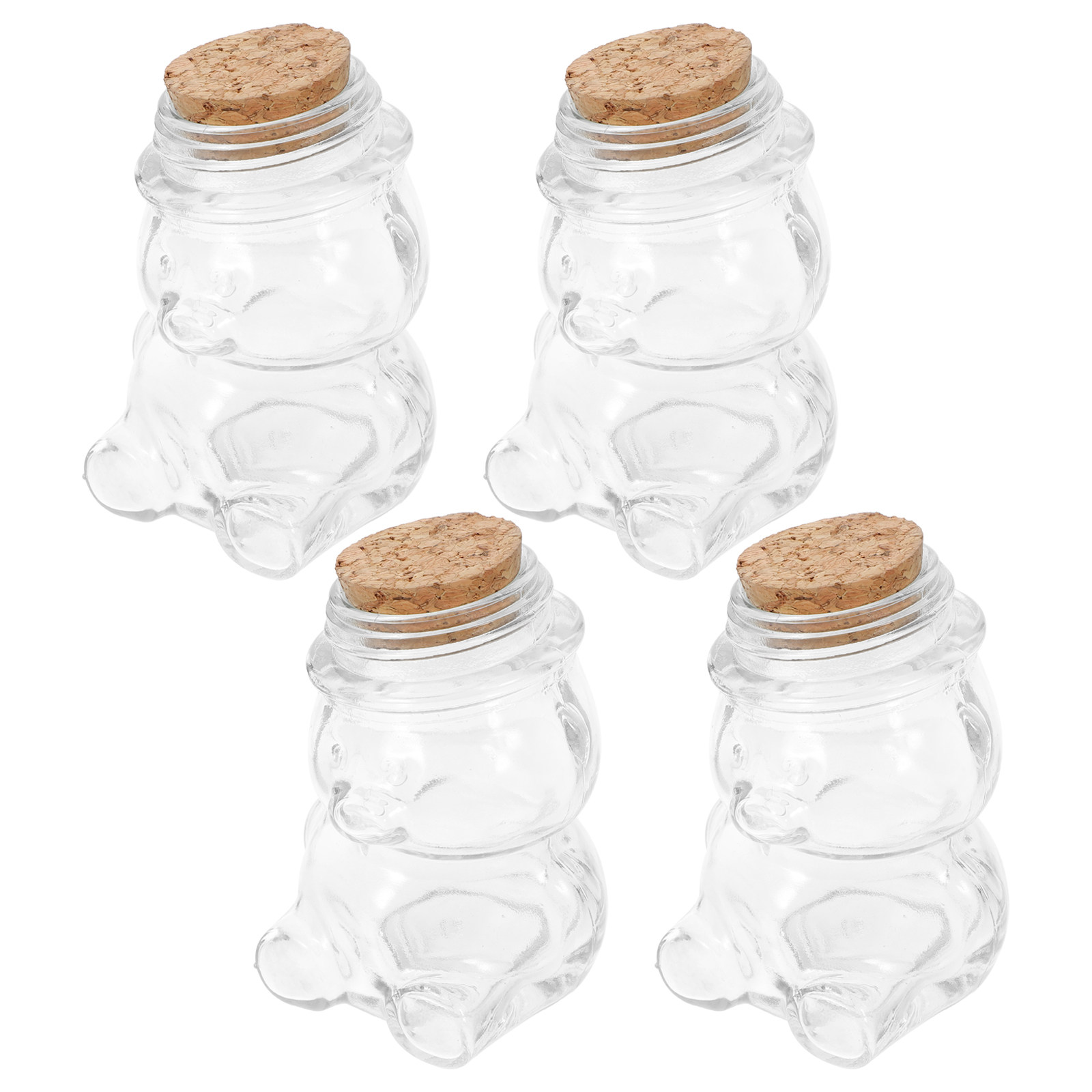 Coffee Tea Jar Set - ชุดโหลแก้วใส 4 ชิ้น สำหรับเก็บอาหาร ขนม บิสกิต