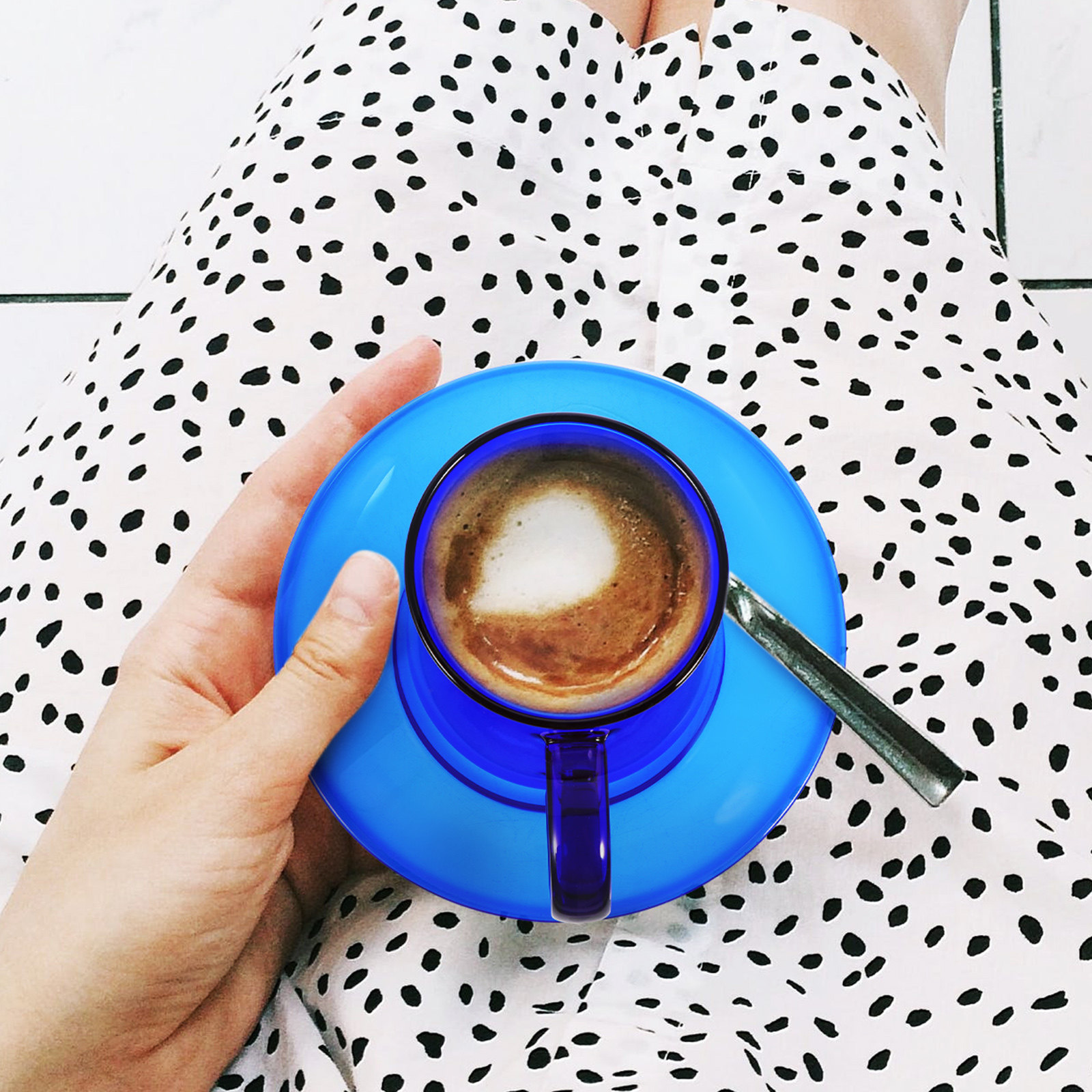 Morning Tea Coffee - ชุดแก้วกาแฟวินเทจ 1 ชุด แก้วน้ำแบบเรโทรพร้อมจานรอง สำหรับตกแต่งบ้าน ห้องครัว