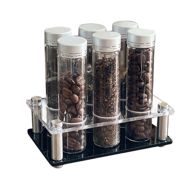Coffee Tea Jar Set - เมล็ดกาแฟคอนเทนเนอร์แบบพกพา Coffee Storage Jar ชั้นวางแก้วชาหลอดขวดซิลิโคนช่องทาง Espresso