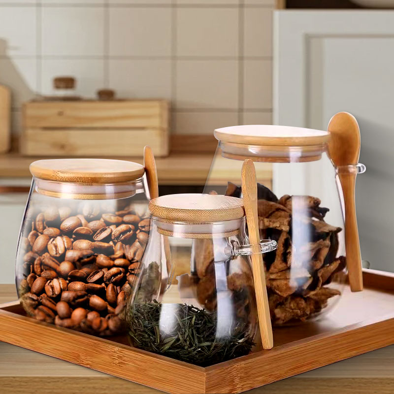 ขวดโหลแก้วปิดผนึกพร้อมช้อนและฝ - Coffee Tea Jar Set บทวิจารณ์และราคา