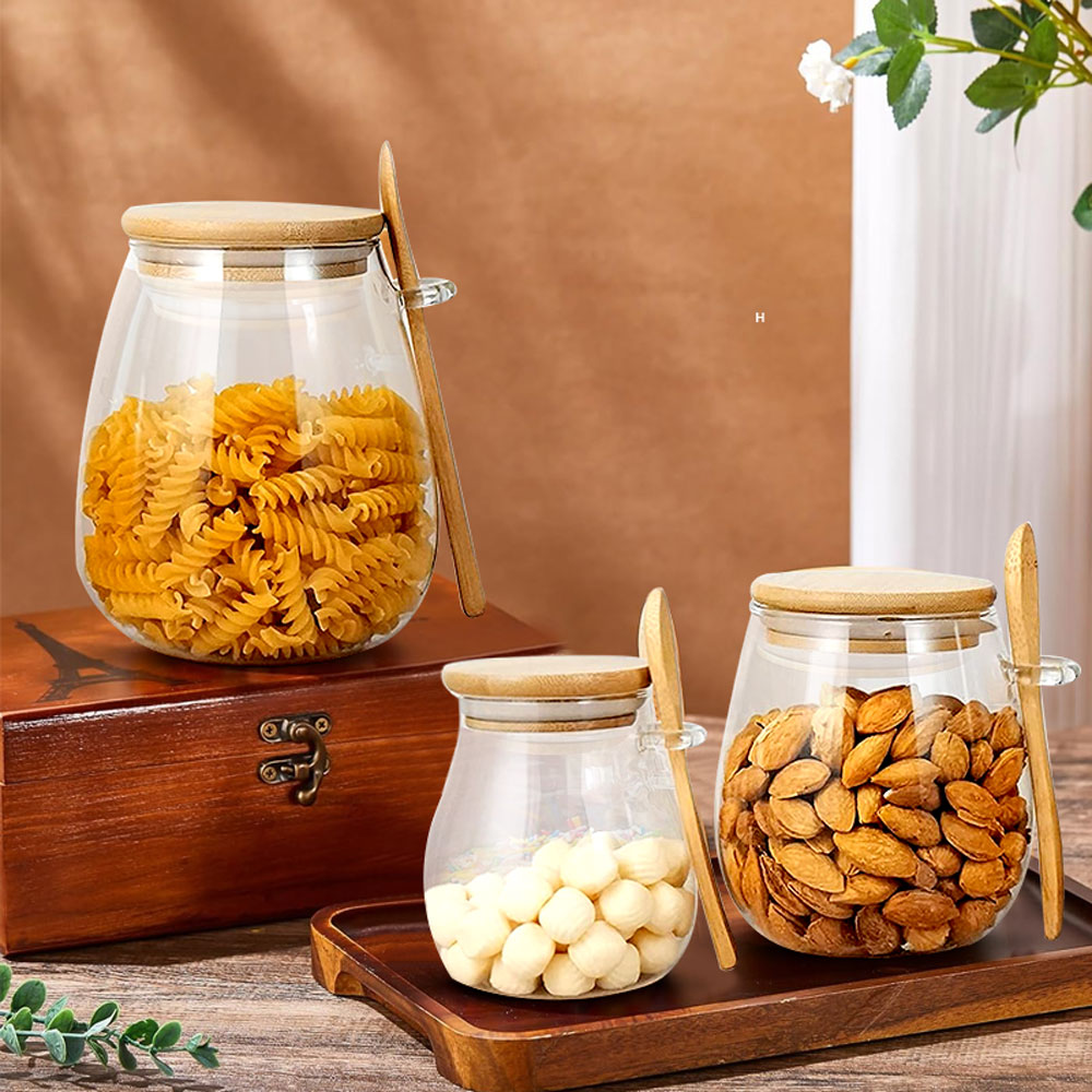 ขวดโหลแก้วปิดผนึกพร้อมช้อนและฝ - Coffee Tea Jar Set บทวิจารณ์และราคา