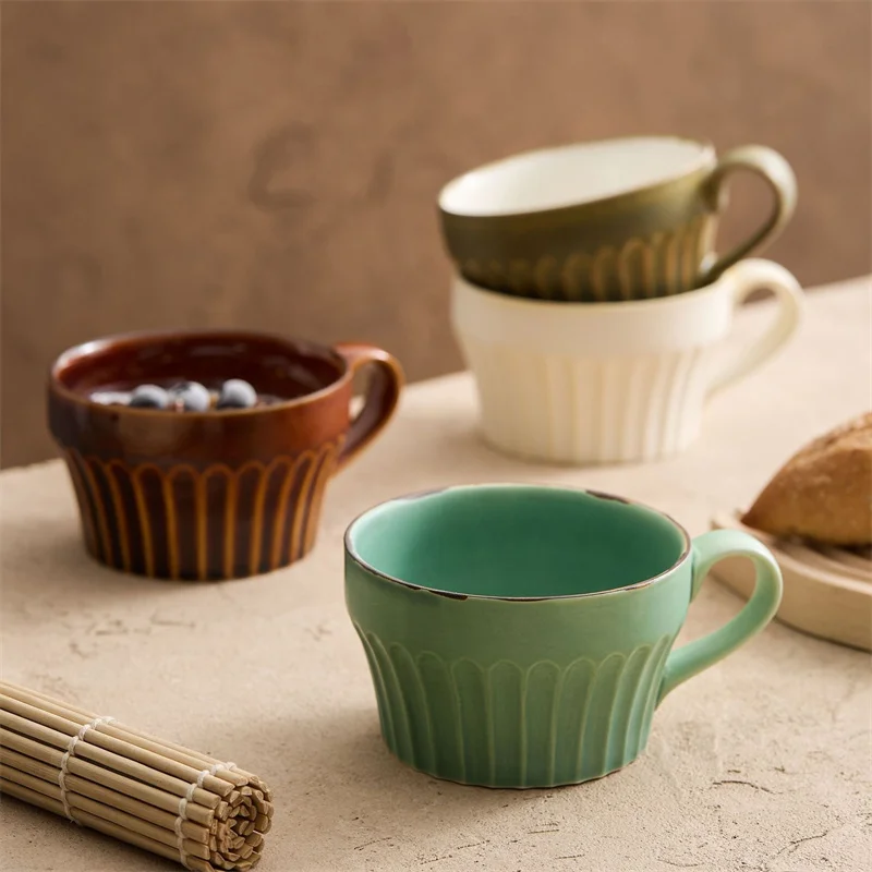 แก้วเซรามิคลายไม้แนวตั้งสไตล์ญ - Coffee Tea Japan บทวิจารณ์และราคา