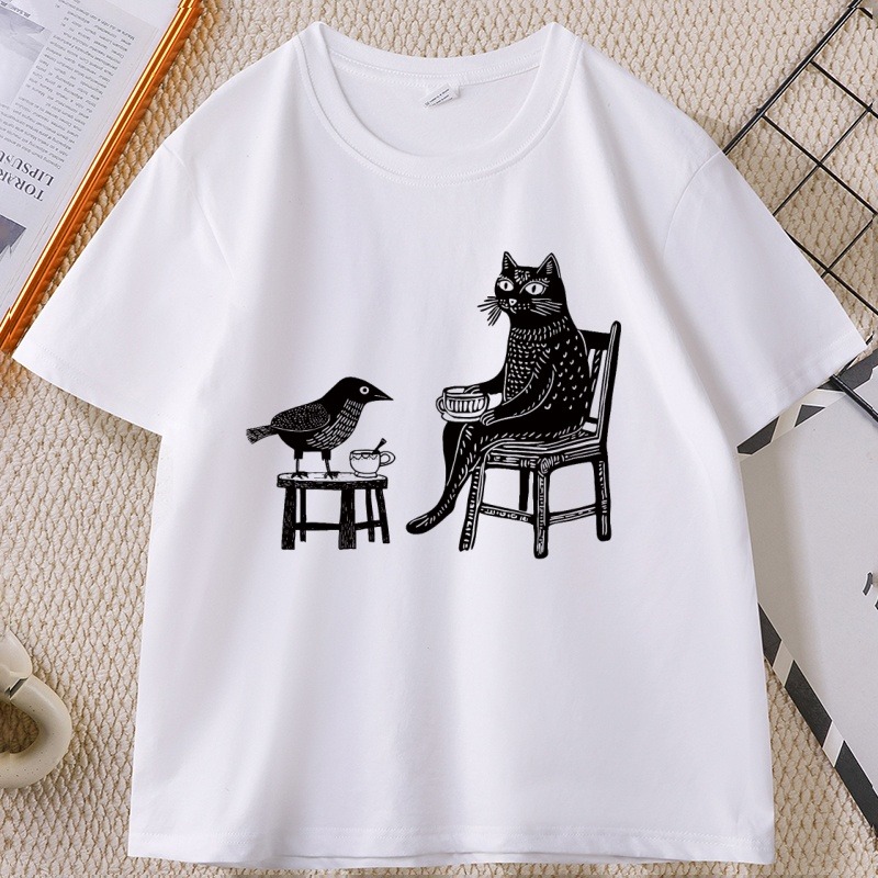 กาแฟและชาพร้อมเพื่อนๆ เสื้อยืด - Coffee And Tea Lyrics บทวิจารณ์และราคา