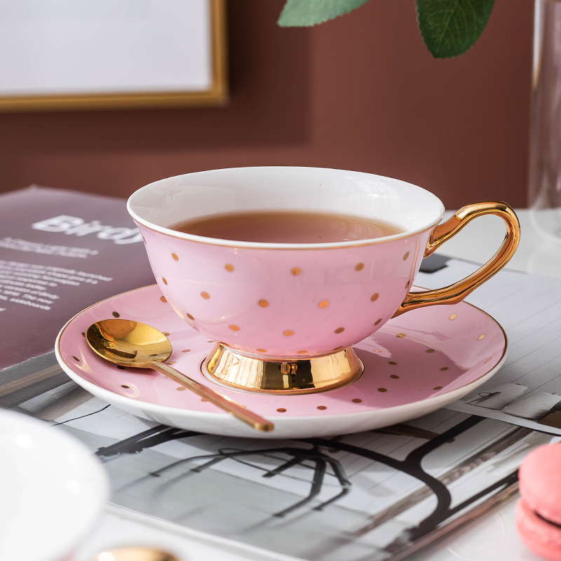 แก้วกาแฟเซรามิกสีชมพูพร้อมจานร - Coffee Tea Sugar Set บทวิจารณ์และราคา