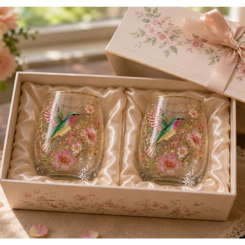 แก้วชาแก้วใสลายดอกไม้รูปนกฮัมม - Morning Tea Coffee บทวิจารณ์และราคา