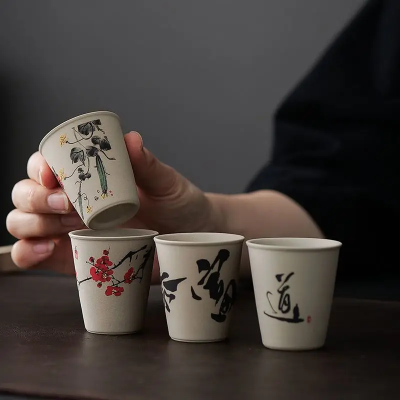 INS ใหม่เซรามิคหยาบ Teacup จีน - Coffee Tea Set Up บทวิจารณ์และราคา