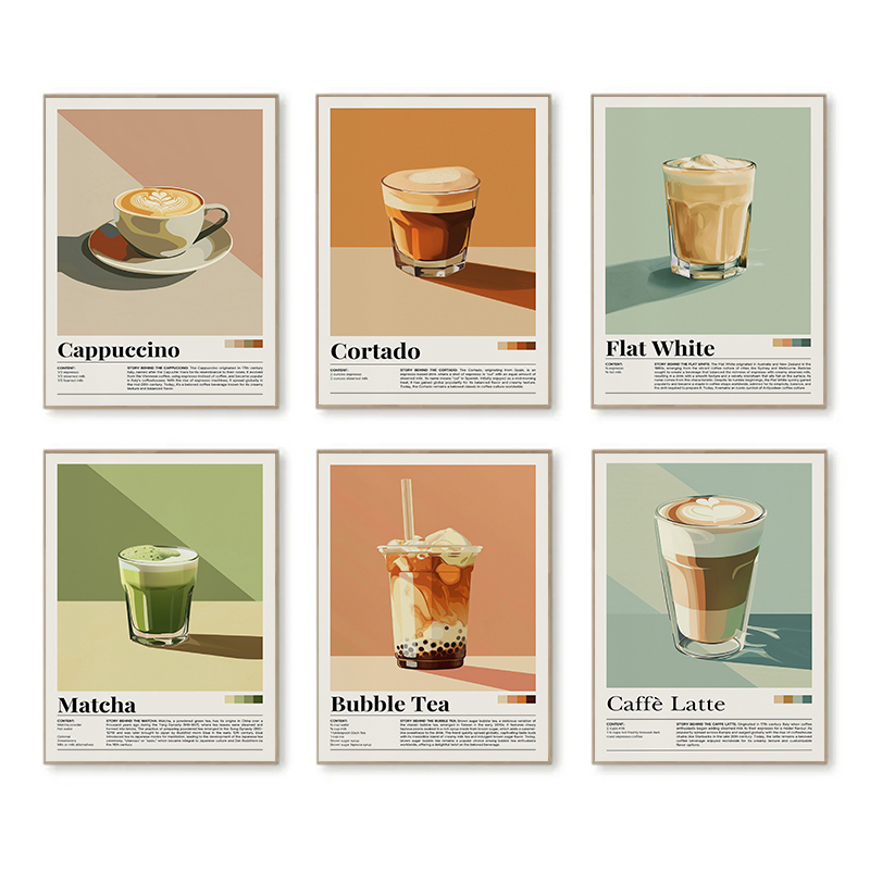 Vintage กาแฟเครื่องดื่มโปสเตอร - Coffee And Tea Lyrics บทวิจารณ์และราคา
