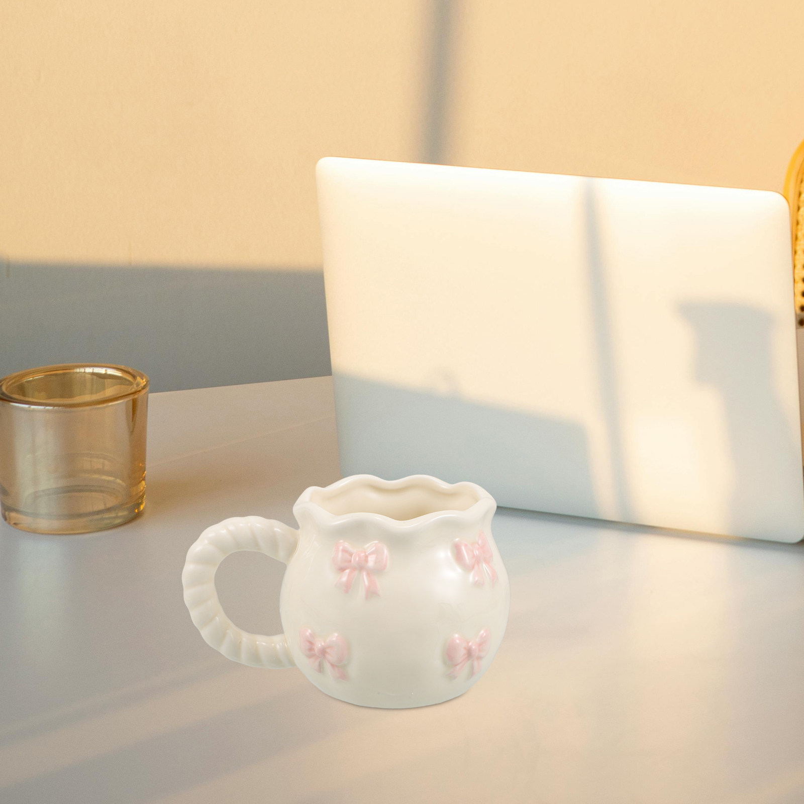 แก้วเซรามิค 3 มิติ ลายโบว์ ดีไ - Morning Tea Coffee บทวิจารณ์และราคา