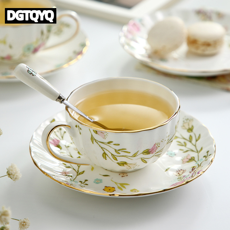 ชุดถ้วยกาแฟเซรามิกวินเทจลายดอก - Coffee Tea Sugar Set บทวิจารณ์และราคา