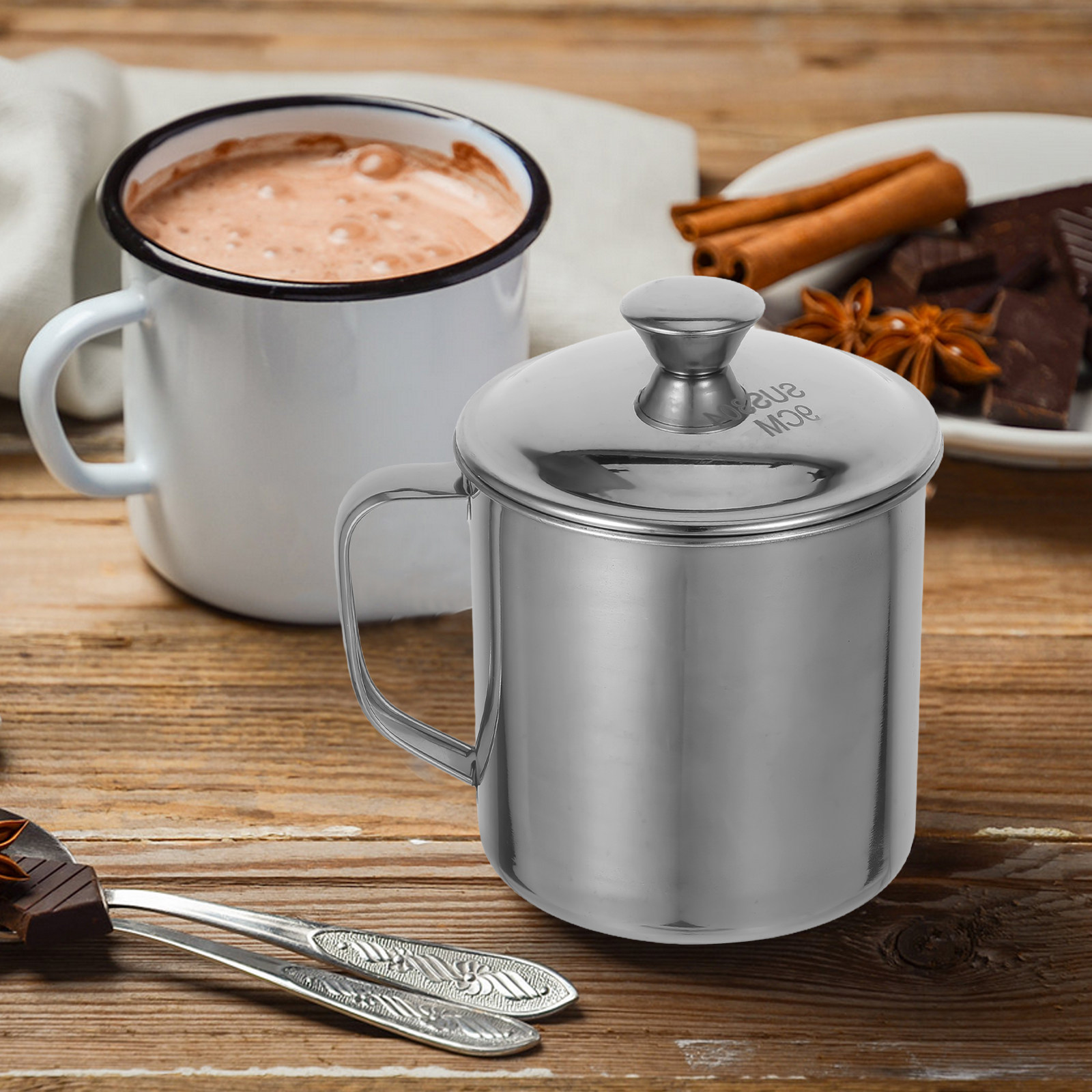 แก้วสแตนเลสสองชั้นเก็บความร้อน - Coffee Tea บทวิจารณ์และราคา
