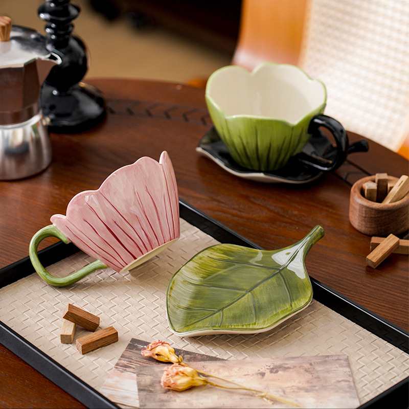 ไม่สม่ําเสมอมือวาดถ้วยกาแฟชุดจ - Coffee Leaves Tea บทวิจารณ์และราคา
