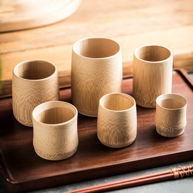 ถ้วยไม้ไผ่แกะสลักธรรมชาติสไตล์ - Coffee Tea Japan บทวิจารณ์และราคา
