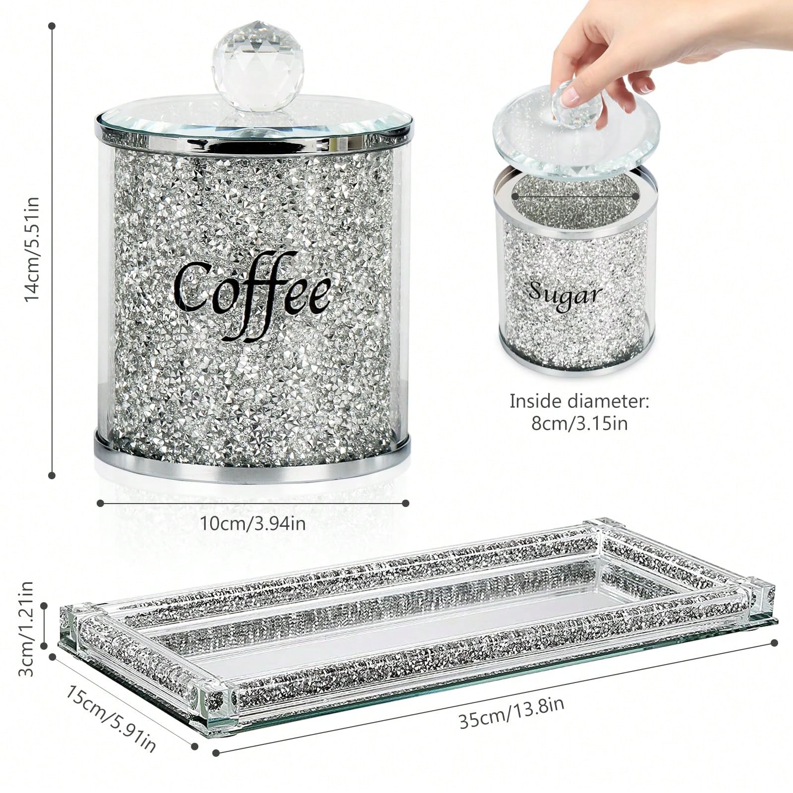 ชุดกระปุกเก็บของในครัวลายเพชรร - Coffee Tea Jar Set บทวิจารณ์และราคา