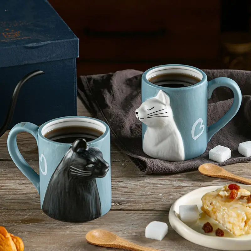แก้วเซรามิกรูปแมวจูบ 1 ใบ สำหร - Morning Tea Coffee บทวิจารณ์และราคา