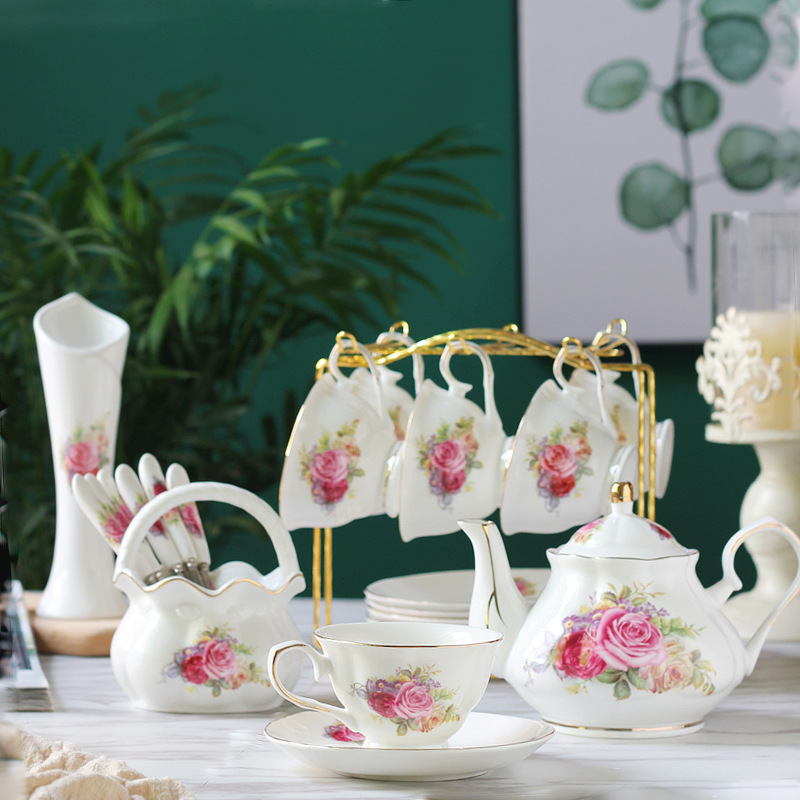 ชุดกาแฟเซรามิก ชุดถ้วยชาแบบยุโ - Tea Coffee Pot Set บทวิจารณ์และราคา