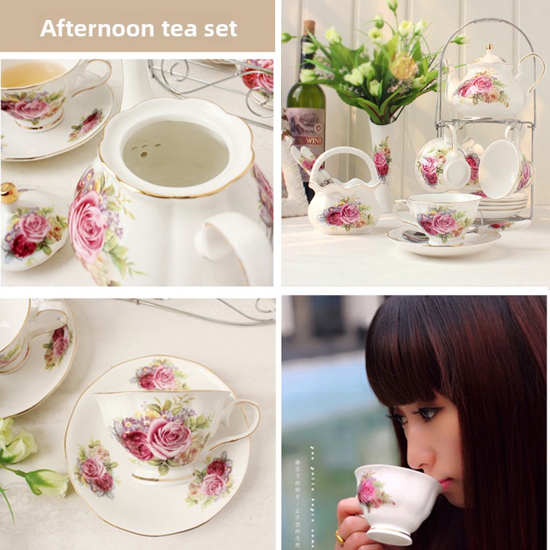 ชุดกาแฟเซรามิก ชุดถ้วยชาแบบยุโ - Tea Coffee Pot Set บทวิจารณ์และราคา