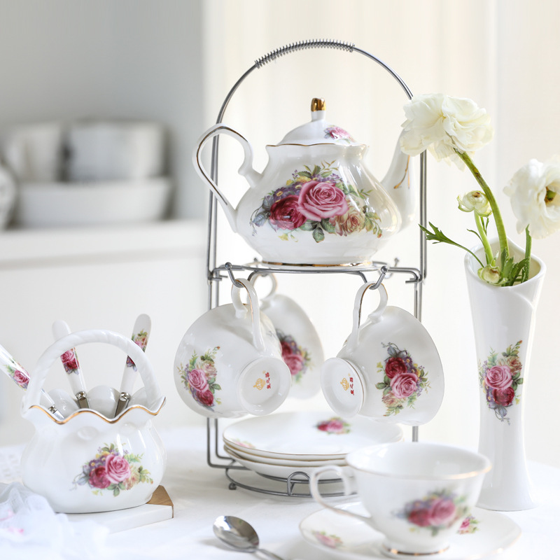ชุดกาแฟเซรามิก ชุดถ้วยชาแบบยุโ - Tea Coffee Pot Set บทวิจารณ์และราคา